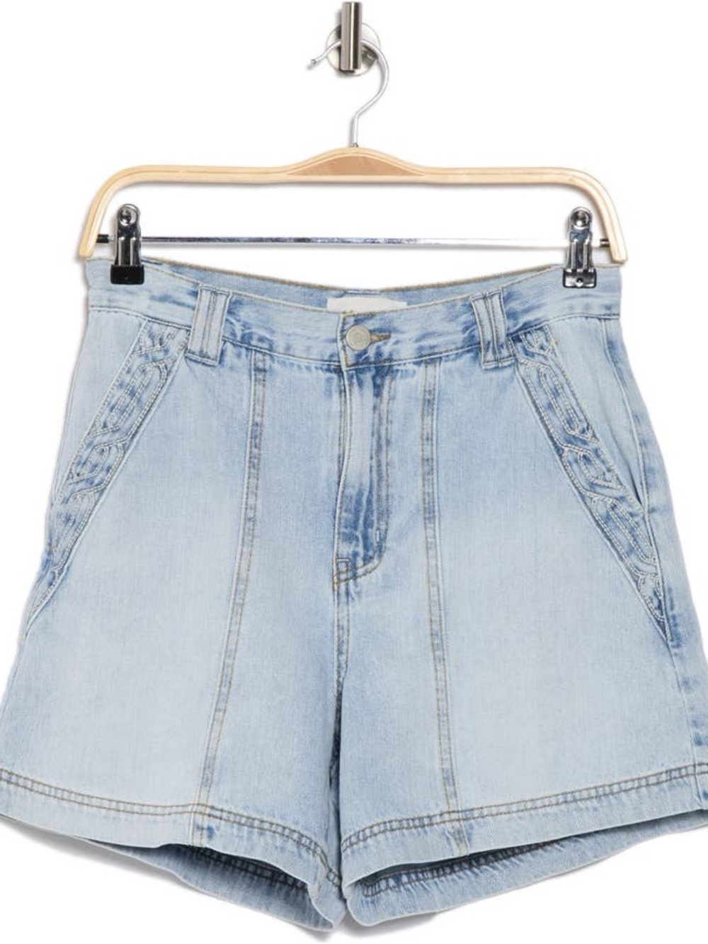 Habitual Braid Embroidery Light Wash Denim Shorts NWT